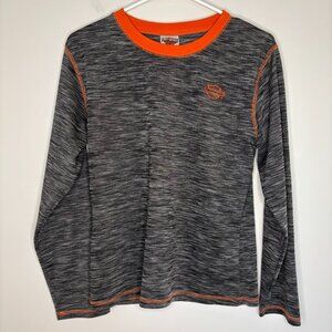 HARLEY DAVIDSON Performance Tee Boys 14/16 Grey Long Sleeve